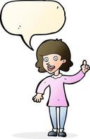 cartoon woman with idea with speech bubble vector