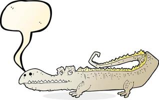 cartoon crocodile with speech bubble vector