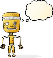 cartoon old robot with speech bubble vector