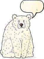 cartoon funny polar bear with speech bubble vector