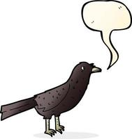 cartoon crow with speech bubble vector