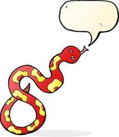 serpiente de dibujos animados con burbujas de discurso vector