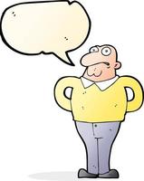 cartoon worried man with speech bubble vector