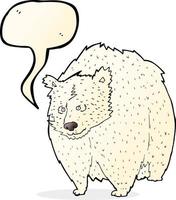 huge polar bear cartoon with speech bubble vector