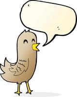 cartoon happy bird with speech bubble vector