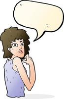 cartoon surprised woman with speech bubble vector