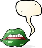 cartoon sexy halloween lips symbol with speech bubble vector