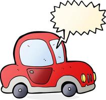 cartoon car with speech bubble vector