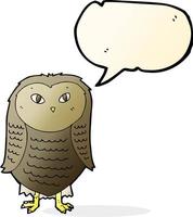 cartoon owl with speech bubble vector