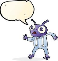 cartoon alien spaceman with speech bubble vector