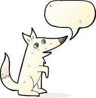 cartoon wolf cub with speech bubble vector