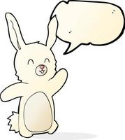 cartoon happy rabbit with speech bubble vector