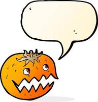 cartoon pumpkin with speech bubble vector