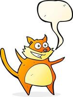 funny cartoon cat with speech bubble vector