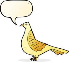 cartoon bird with speech bubble vector