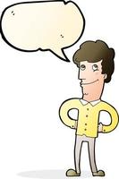 cartoon happy man with speech bubble vector