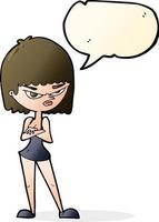 cartoon angry woman with speech bubble vector