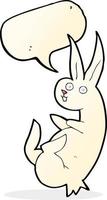 cue cartoon rabbit with speech bubble vector