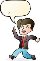 cartoon man with great idea with speech bubble vector