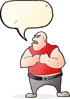 cartoon violent man with speech bubble vector