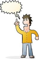 cartoon angry man making point with speech bubble vector