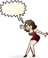 cartoon female spy with speech bubble vector