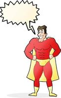 cartoon superhero with speech bubble vector