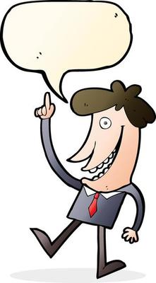 cartoon man with idea with speech bubble