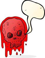 cartoon bloody skull with speech bubble vector