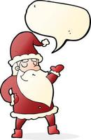 cartoon santa claus with speech bubble vector