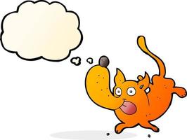 cartoon funny dog with thought bubble vector