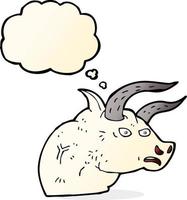 cartoon angry bull head with thought bubble vector