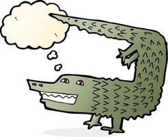 cartoon crocodile with thought bubble vector