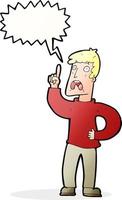 cartoon man with complaint with speech bubble vector