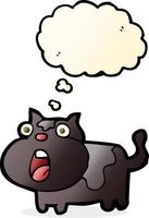 cartoon shocked cat with thought bubble vector