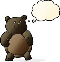 cartoon bear with thought bubble vector