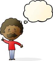 cartoon man with idea with thought bubble vector