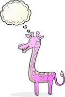 cartoon giraffe with thought bubble vector