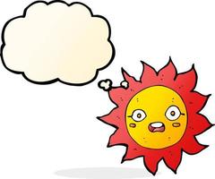 cartoon sun with thought bubble vector