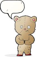 cartoon teddy bear with speech bubble vector