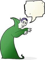 cartoon spooky vampire with speech bubble vector