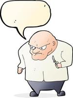 cartoon evil man with speech bubble vector