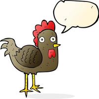 cartoon chicken with speech bubble vector