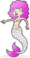 cartoon pink mermaid vector