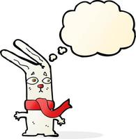 cartoon rabbit with thought bubble vector