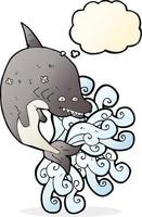 cartoon shark with thought bubble vector