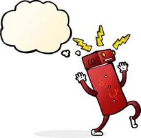 cartoon robot with thought bubble vector