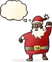 cartoon santa claus with thought bubble vector