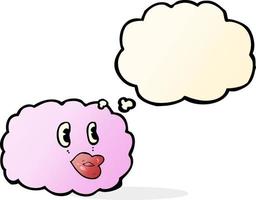 cartoon cloud symbol with thought bubble vector