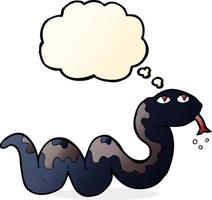 cartoon snake with thought bubble vector